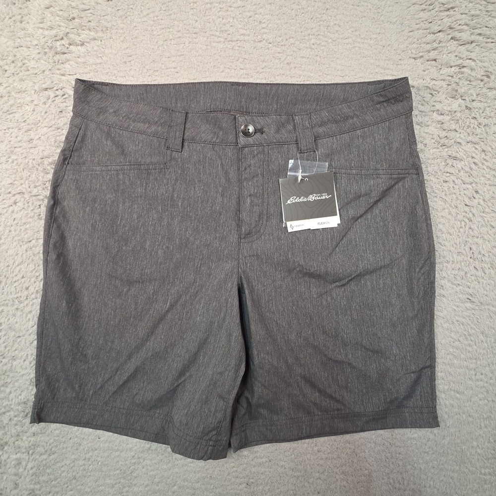 Eddie Bauer Horizon Shorts Womens 12 Gray Hiking Outdoor Stretch Packable Travex - Picture 2 of 14